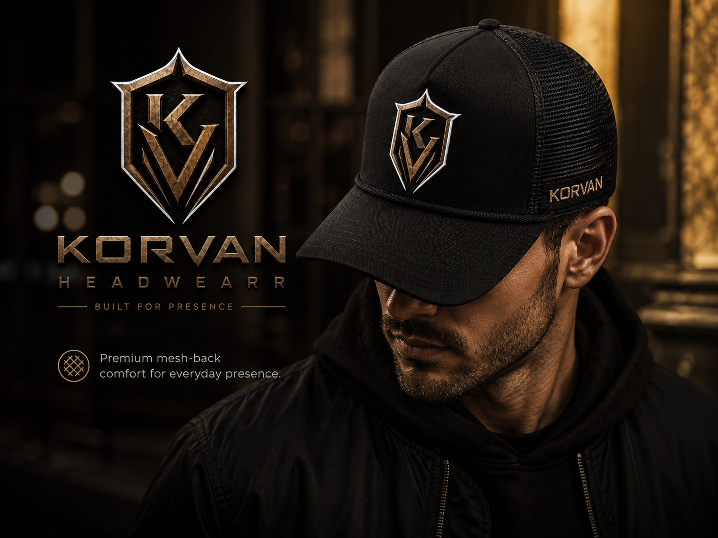 KORVAN Mesh-Back A-Frame Cap