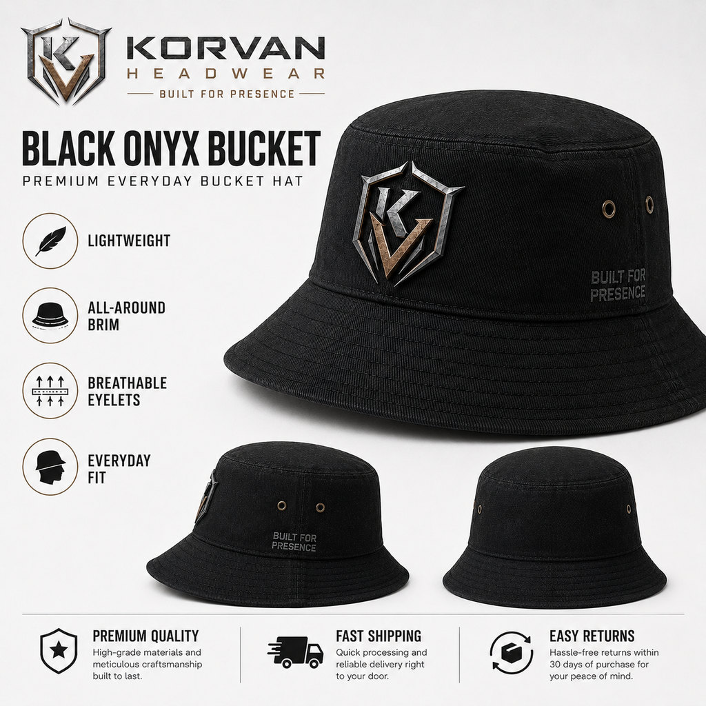 KORVAN Olive Stone Bucket Hat