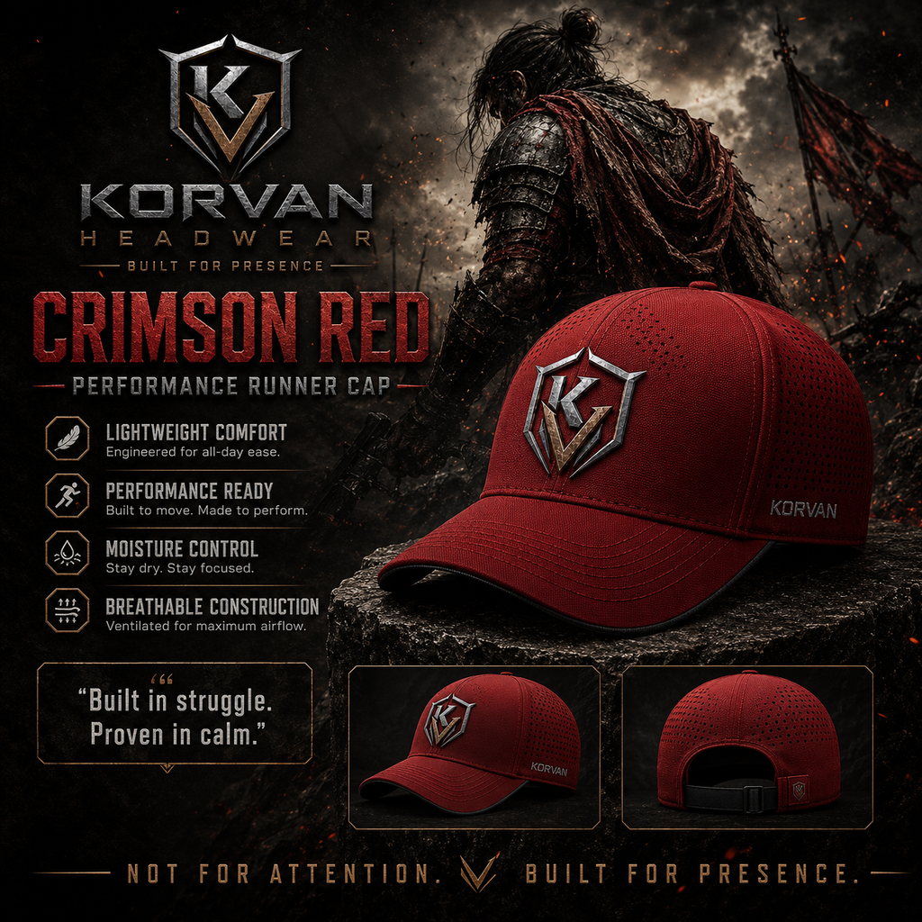 KORVAN Gladiator Red Deep-Fit A-Frame Cap