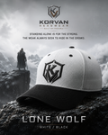 KORVAN Lone Wolf White/Black Deep-Fit A-Frame Cap