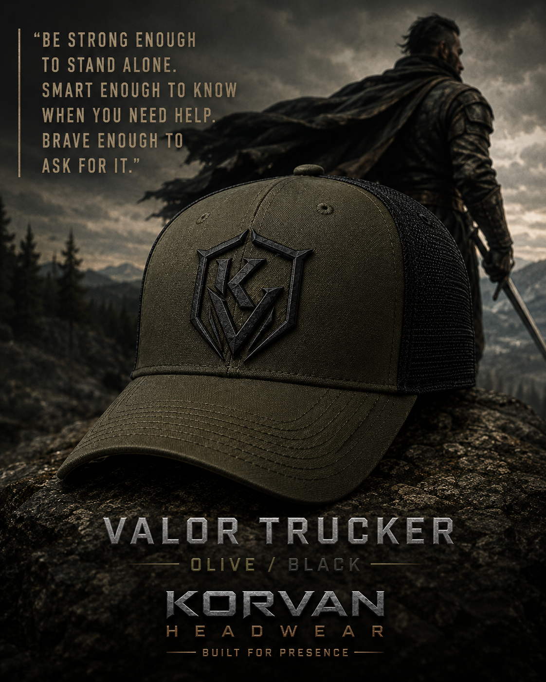 KORVAN Valor Trucker Olive/Black Cap
