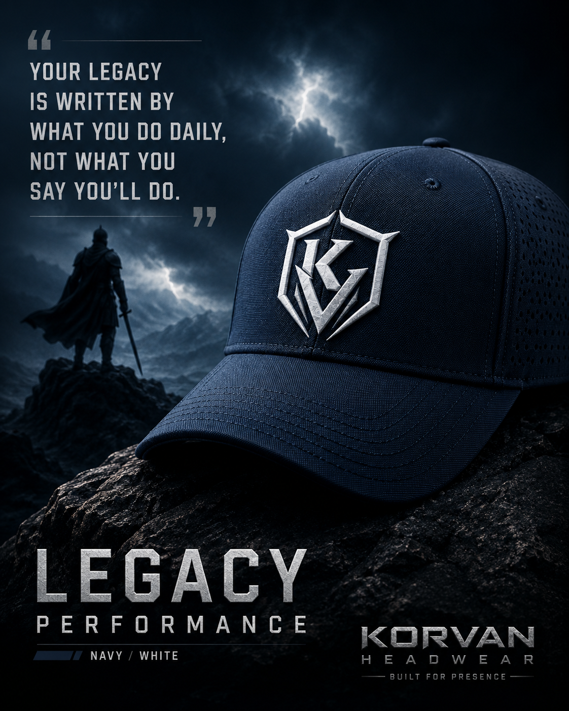 KORVAN Midnight Navy Performance Cap